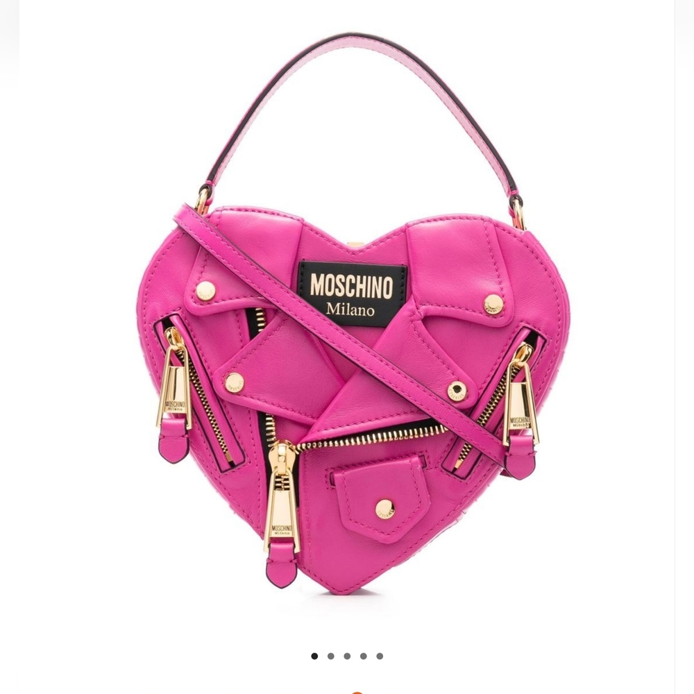 Moschino heart shaped leather jacket bag